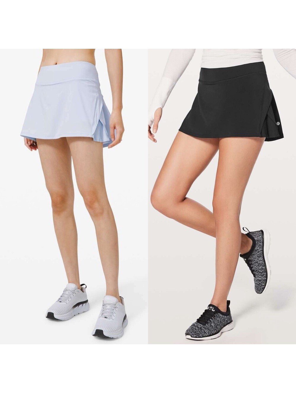 Lulu lemon Play Off The Pleats Skirt Skort Set of 2 Sz 4 in Daydream & Black